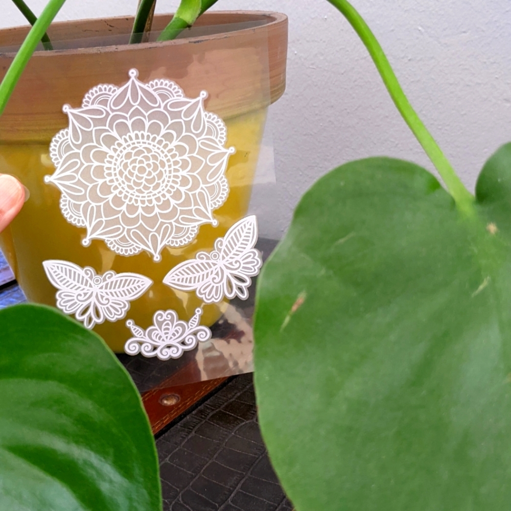 Butterfly Mandala Geometric Sticker 4 in 1 Garden Decor